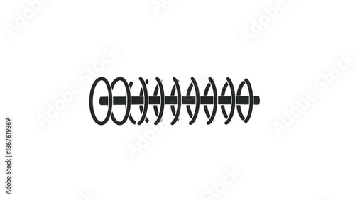 Minimalist black barbed wire flat vector symbol isolated on white background