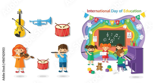International day of education celebrated with music learning and joyful children