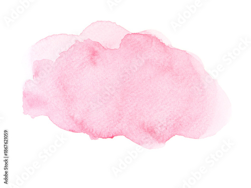 pink abstract watercolor blot on white background