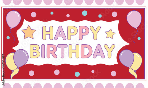 Happy birthday colorful banner design