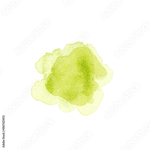 green hand painted watercolor stain background