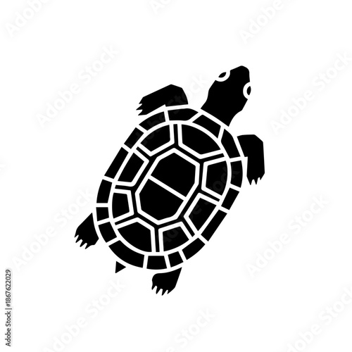 Silhouette of a sea turtle isolated on transparent background, Vector