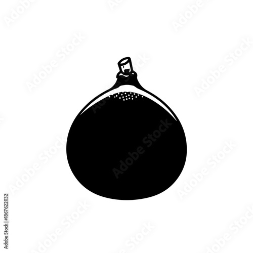 Black round pendant necklace isolated on transparent background, Vector