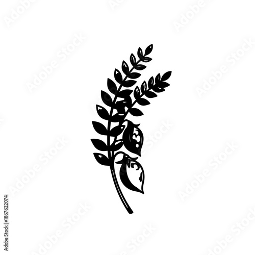 Simple wheat sheaf isolated on transparent background, Vector