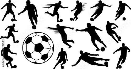 silhouette of football game vector 