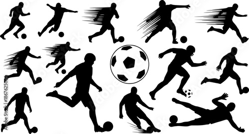 silhouette of football game vector 