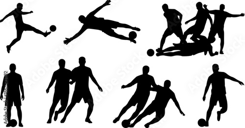 silhouette of football game vector 