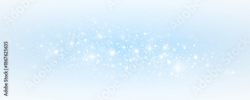 Glittering dust path in a fantasy spray with sparkle and light. Luminous star particles shimmer in a magical glow.