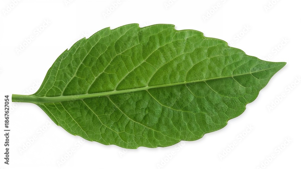 Obraz premium Green leaf isolated on white background.
