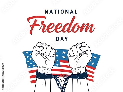 National freedom day illustration with patriotic theme