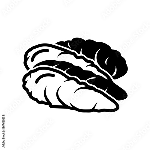 Knife and fork on napkin isolated on transparent background, Vector