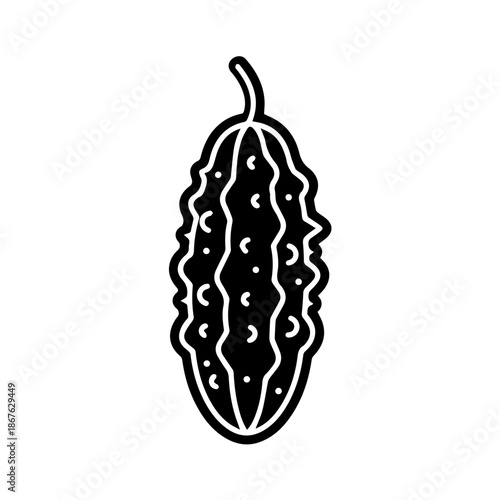 Illustration of a single gourd isolated on transparent background, Vector