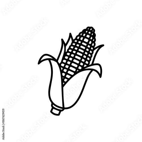 Illustration of corn cob isolated on transparent background, Vector