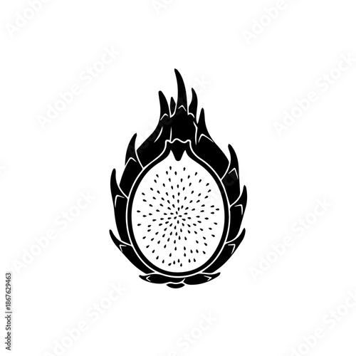 Flame encircled with chain isolated on transparent background, Vector