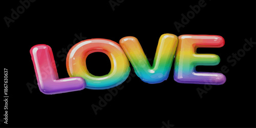 Vector love realistic, love letter sign, render 3D. LOVE word hand drawn lettering. Modern calligraphy script love text. Vector illustration. banner valentine day, wedding. Love text logo. Hand drawn 