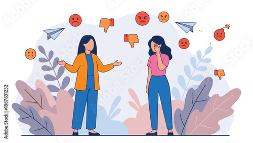 Communication Conflict Emotions Vector Illustration