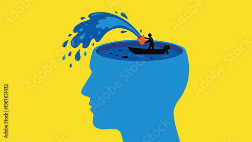 Mental Health Overwhelm Vector Illustration