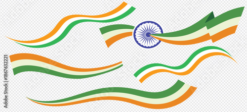 Indian flag wavy abstract background. Vector illustration. Indian Flag Ribbon for indian independence day and indian republic day celebration