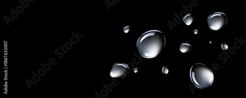 Fresh water splash effect on the surface.Liquid spreading droplet shapes.