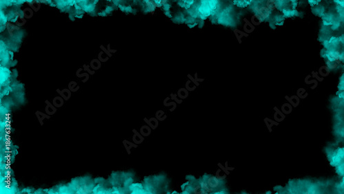 Smoke frame misty texture effect for film , text or space . Blue border texture overlays.