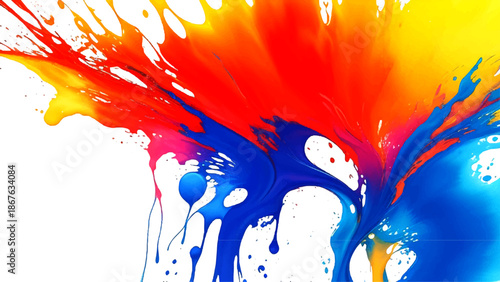 Abstract Vibrant Explosion of Colors: Dynamic splashes of vivid hues create a captivating visual spectacle, symbolizing creativity and artistic expression.