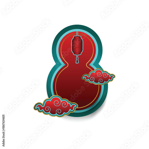 Chinese frame decorative ornament element vector eps 10