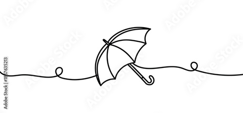 Umbrella line art vector for rain and weather concepts. png and vector illustraton on transparent background
