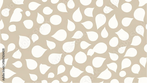 A beige background with irregular white shapes resembling leaves or petals scattered randomly across the surface, viewed from directly above.
