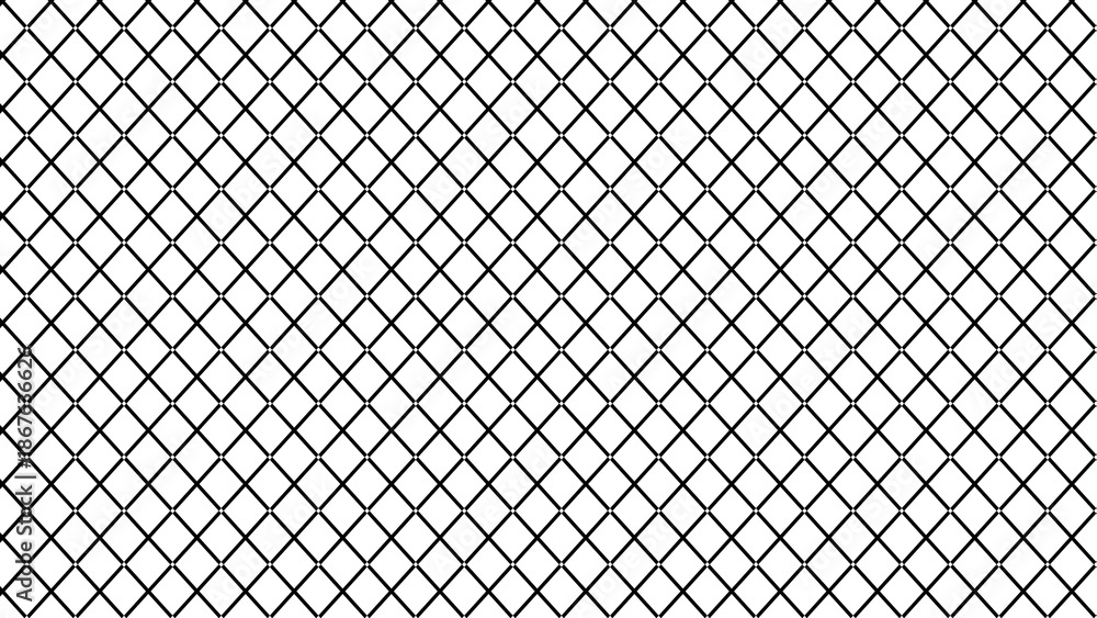 Fototapeta premium Thin black diamond grid pattern on white background. Minimalist geometric line art for modern texture and architectural background designs.