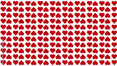 Red heart pattern background for Valentine's Day. Romantic seamless texture with small hearts for wedding, love, and greeting card designs.
