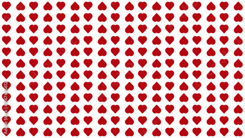 Romantic red hearts repeating pattern on white background. Minimalist graphic design for Valentine's Day, weddings, and love-themed projects.