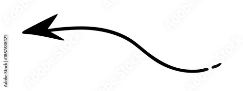 Arrow hand drawn doodle direction twist indicator, pointer scroll element. swirly various dynamic UI interface shape navigation cursor sign. Marker follow cue minimalistic symbol. Isolated. Vector