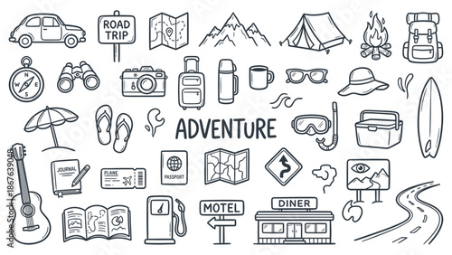 Adventure, Travel, and Leisure Activities Illustrated