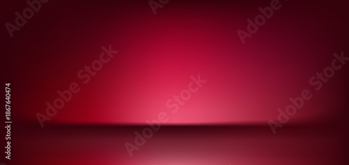 Abstract gradient red podium background, minimal empty 3D studio backdrop.