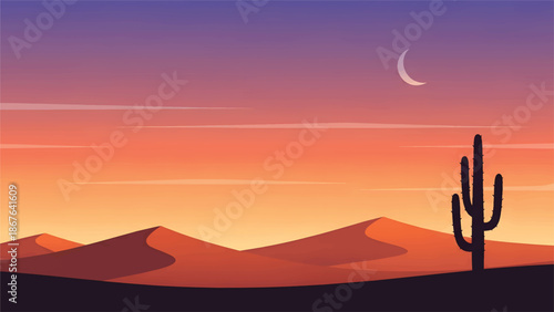 Solitary Saguaro Cactus Standing Tall in Desert Landscape.