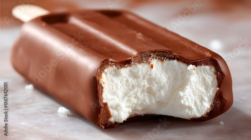  Bitten chocolate ice cream bar