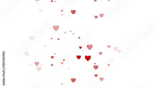 Red and pink hearts floating, creating a loving romantic atmosphere
