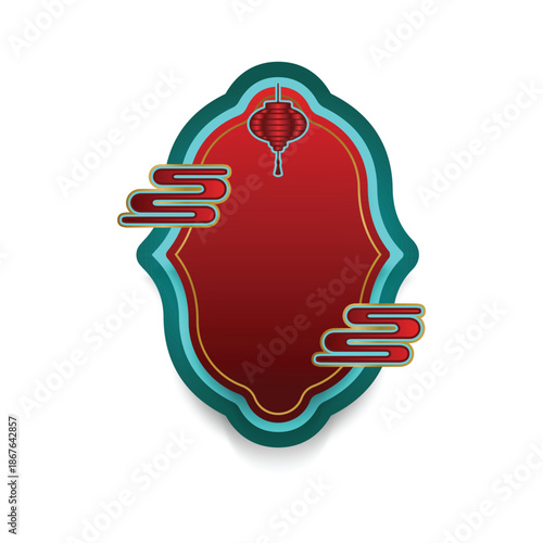 Chinese frame decorative ornament element isolated eps 10