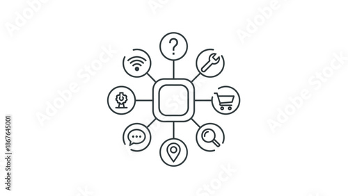 Vector illustration of a business network concept featuring an abstract background with circles and a bicycle symbol icon for social media and web communication design