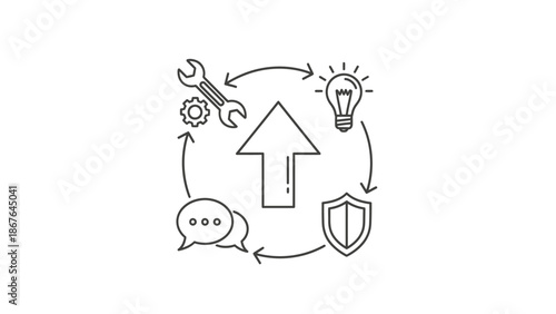 A delicate line drawing of an open hand gently holding a single, detailed leaf.