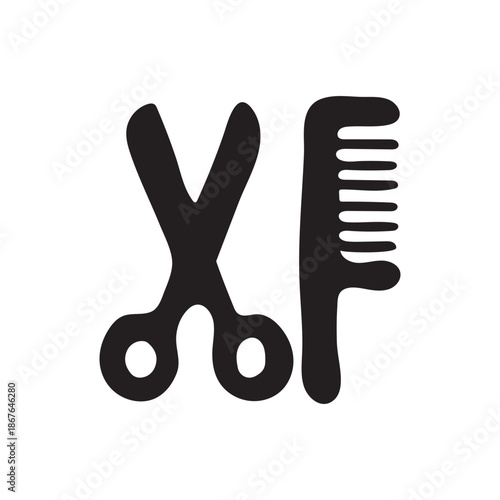 Hairdressing Icon For Grooming And Styling Tools