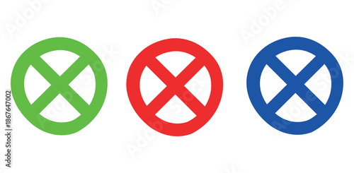 Colored X Icons For Errors And Feedback