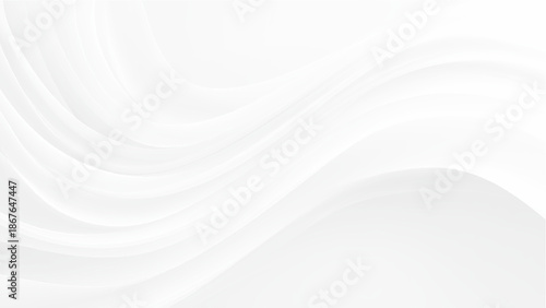 White wavy abstract background with smooth curved lines and subtle gradient effect  modern minimalist design element