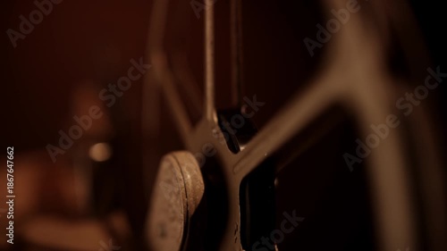 4K Vintage Film Reel: Spinning/Projector