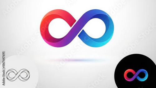 Photography A colorful infinity symbol with gradient colors and logo variations