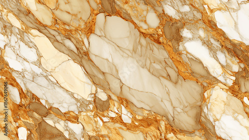 Beautiful beige and gold marble texture with intricate brown veins and patterns