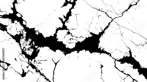 Black and white marble texture with cracks and veins  abstract background  natural stone pattern