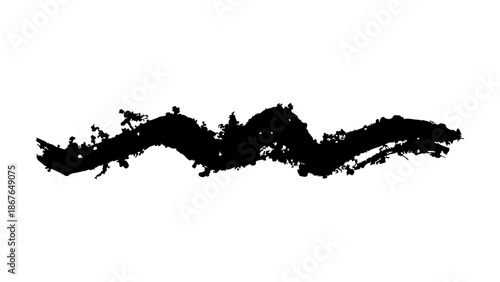 Black paint smear on white background  abstract artistic expression  creative design element