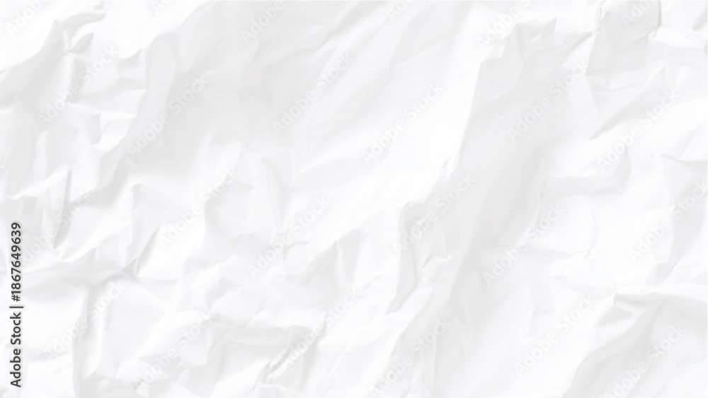 Fototapeta premium Crumpled white paper texture background with creases and folds crumpled paper texture