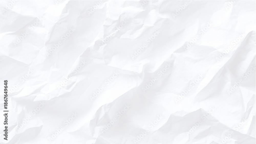 Fototapeta premium Crumpled white paper texture background with creases and folds crumpled paper